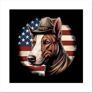 Patriotic Bull Terrier Posters and Art